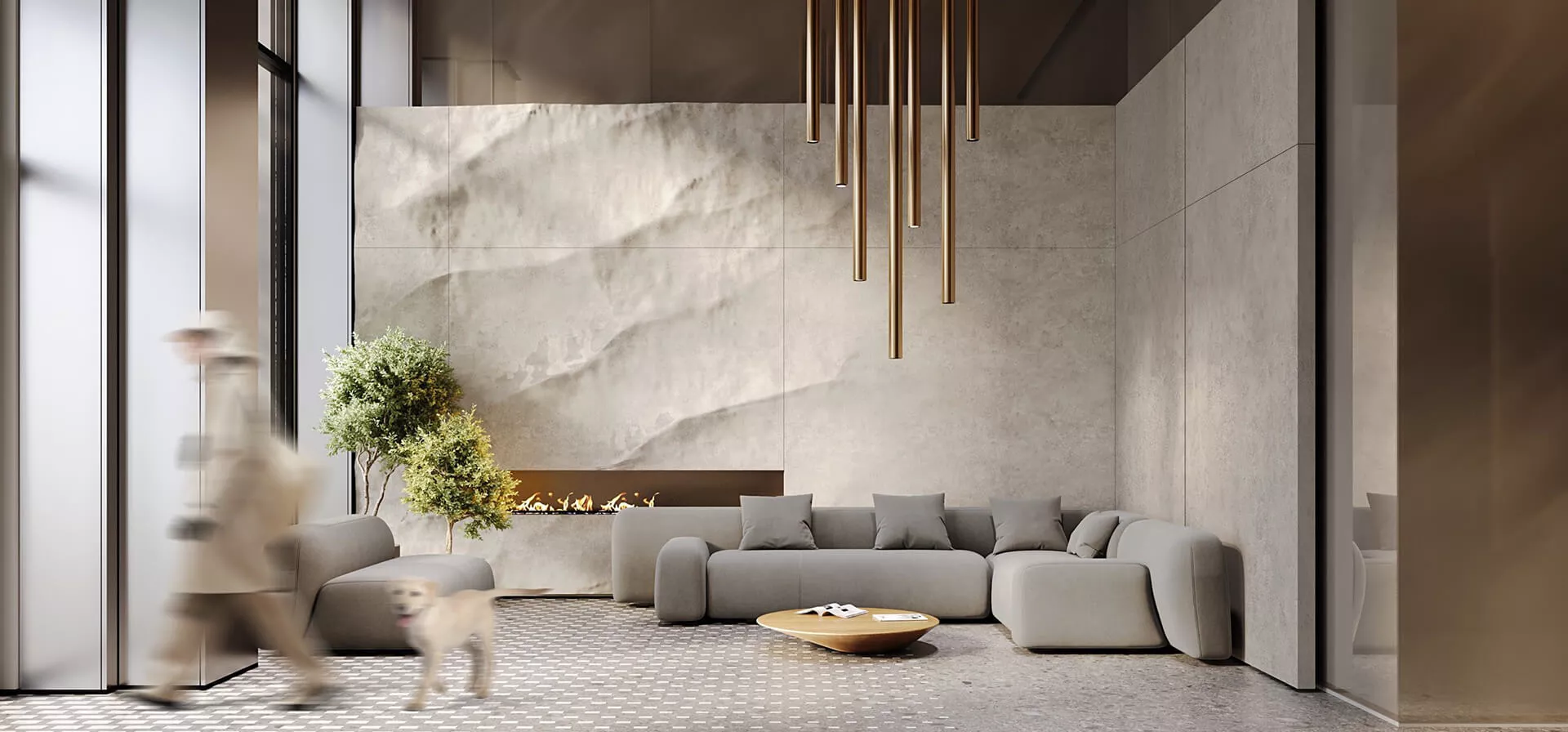 Лобби и входная группа жилого комплекса Нова